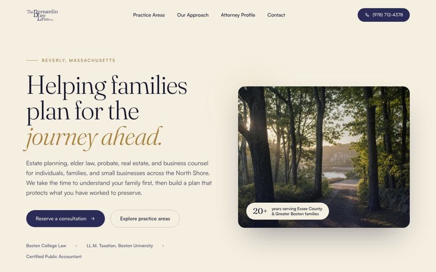 Law homepage concept