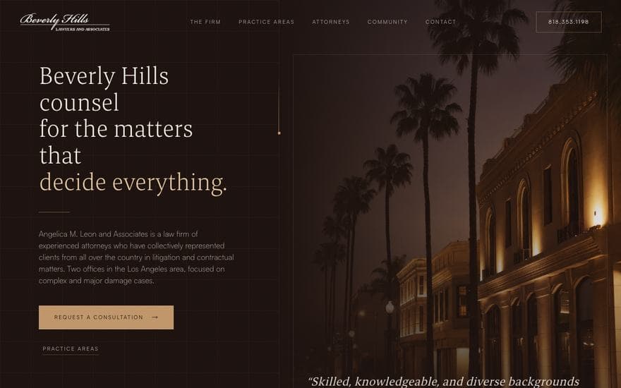 Law homepage concept