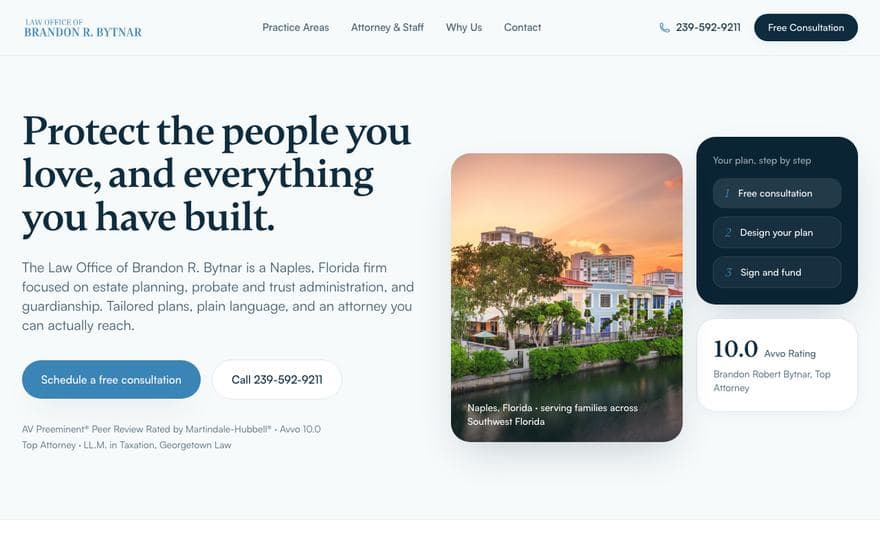 Law homepage concept