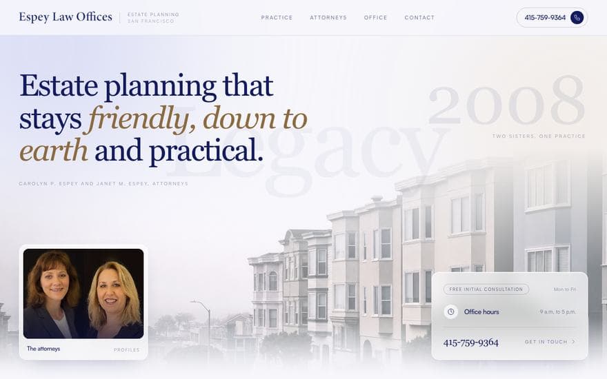 Law homepage concept