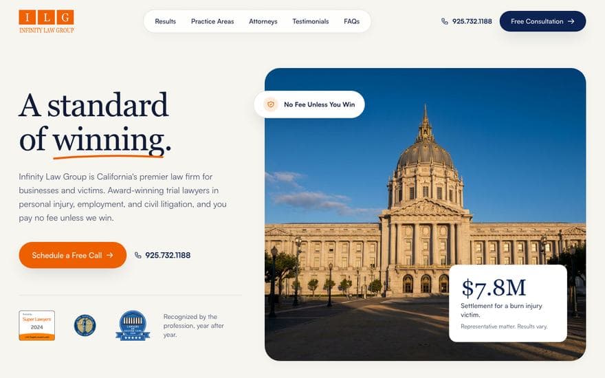 Law homepage concept