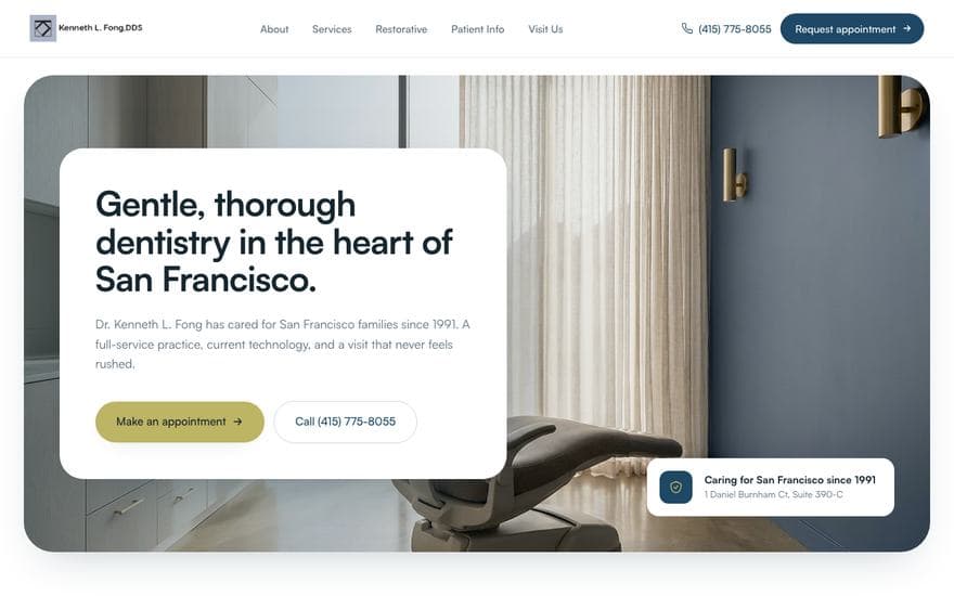 Dentistry homepage concept