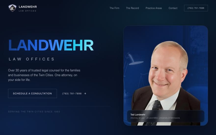 Law homepage concept