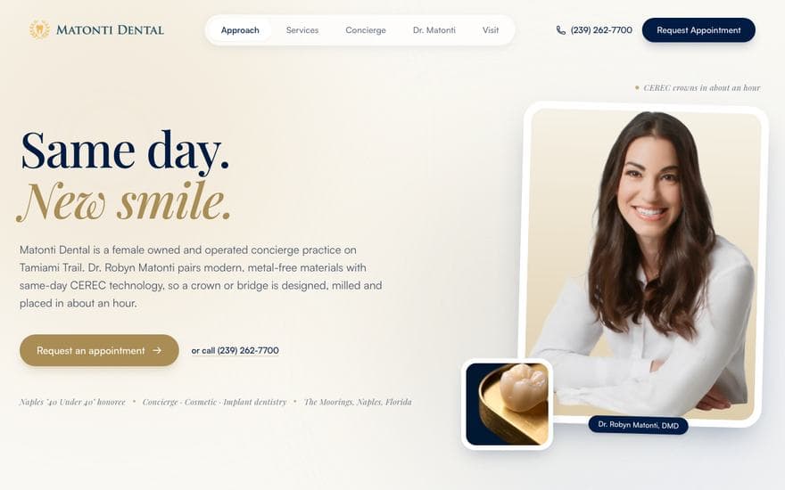 Dentistry homepage concept