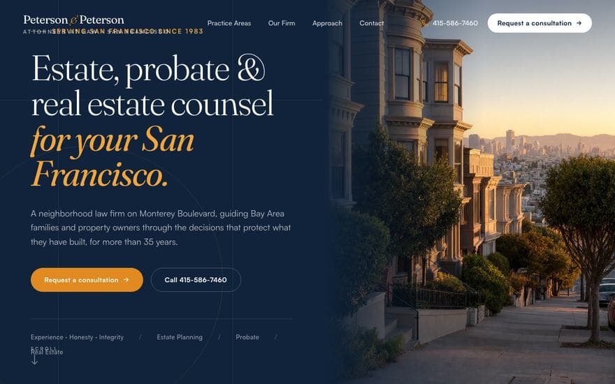 Law homepage concept