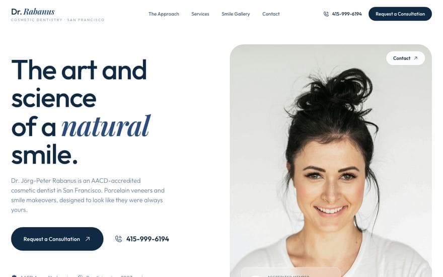 Dentistry homepage concept