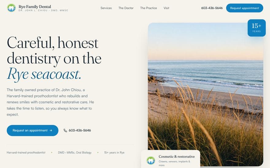 Dentistry homepage concept