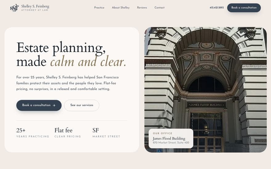 Law homepage concept