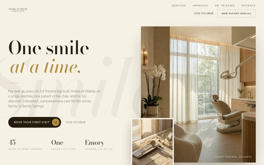 Dentistry homepage concept