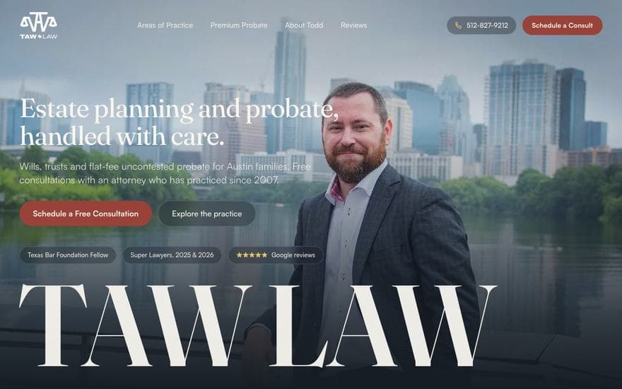 Law homepage concept