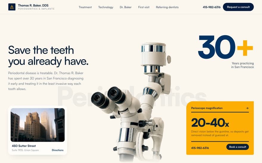 Dentistry homepage concept