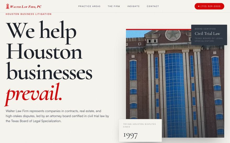 Law homepage concept