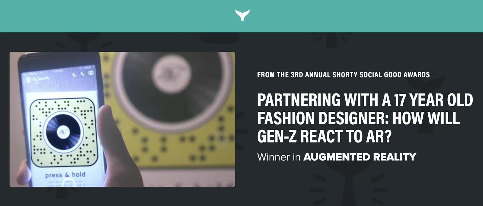 3rd Annual Shorty Social Good Awards, winner in augmented reality