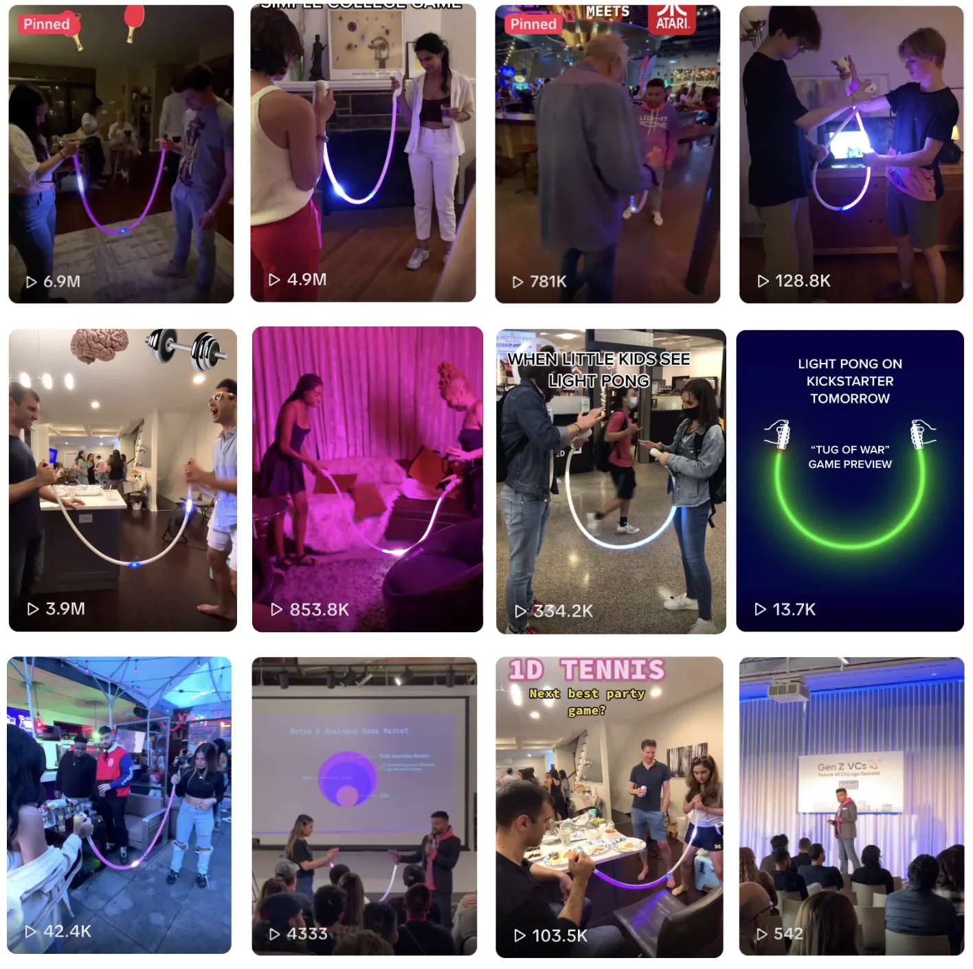 Light Pong TikTok videos