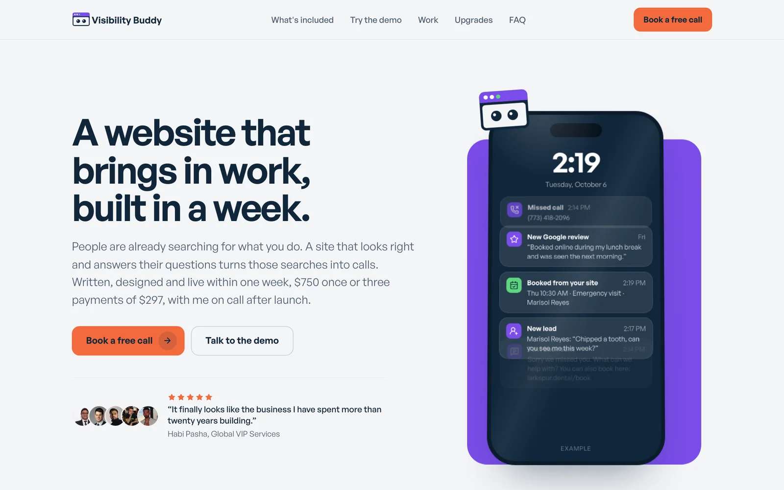 The Visibility Buddy home page