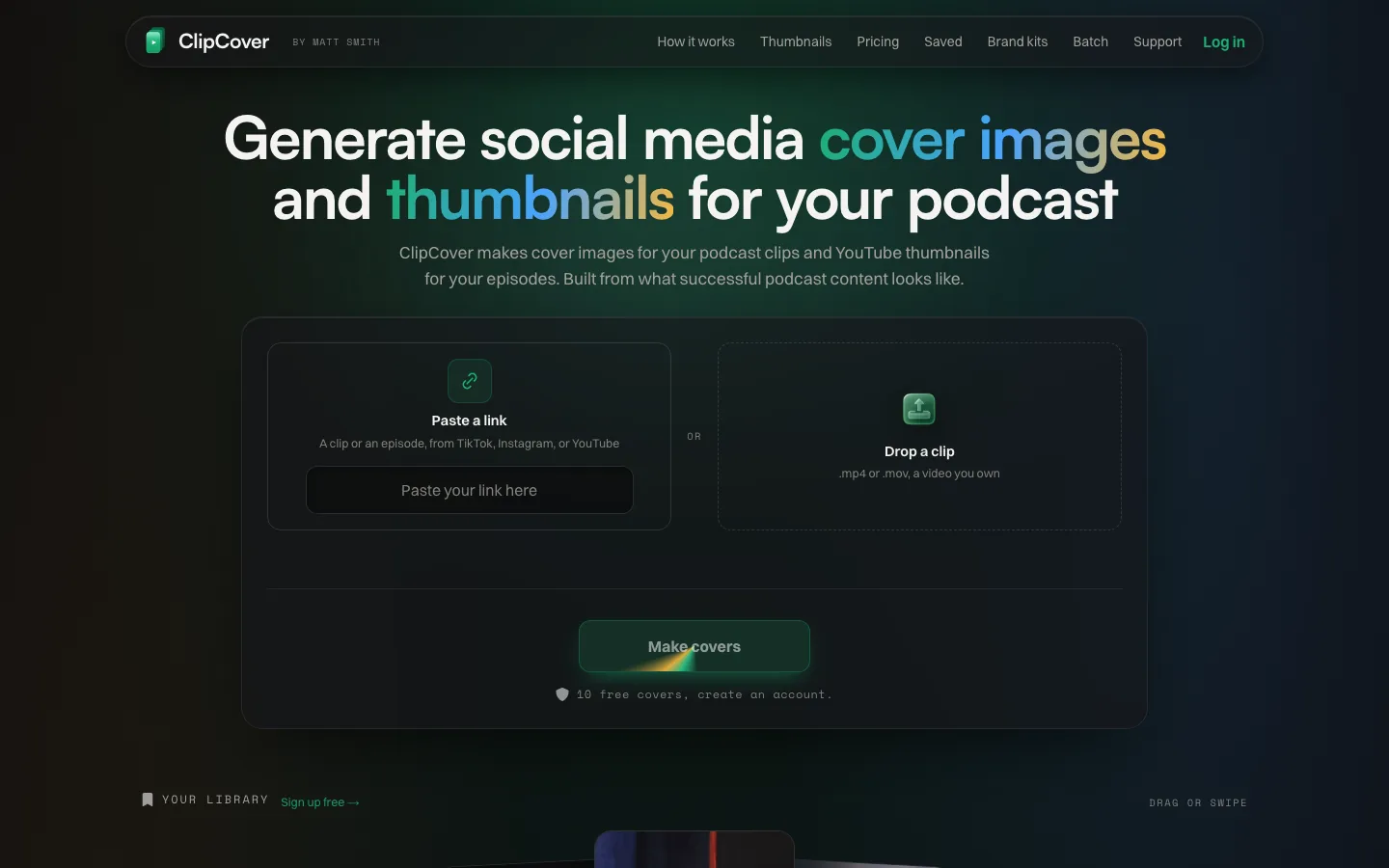 ClipCover website